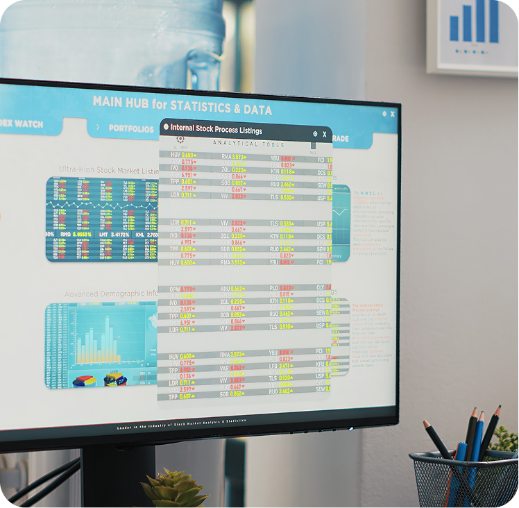 Investment dashboard with charts